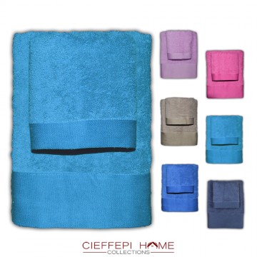 asciugamano set 1+1 bagno in spugna bagno elegante