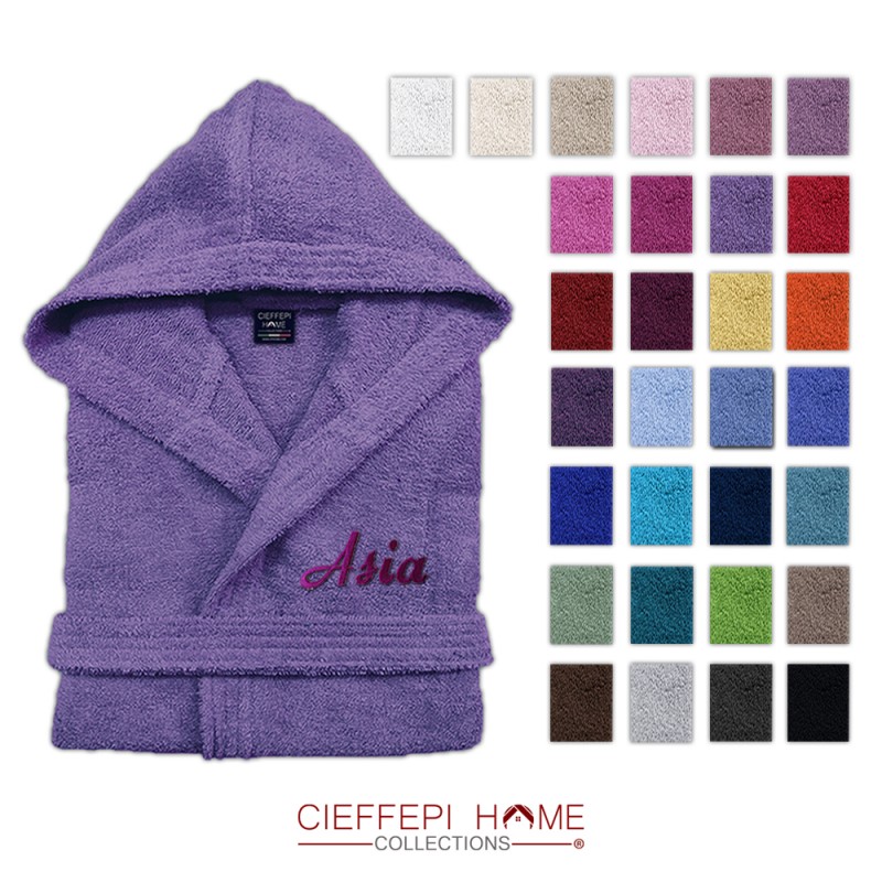 Accappatoio in 24 colori con iniziali personalizzate ottima idea regalo